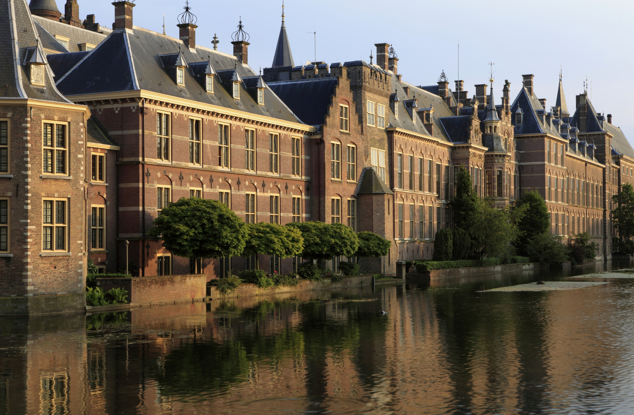 The Hague parliament building near the water